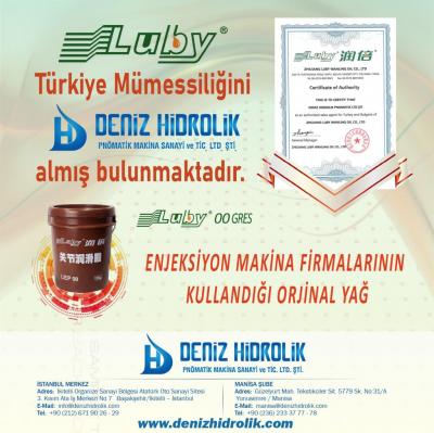 PLASTİK ENJEKSİYON GRES YAĞI ÜRETİCİSİ LUBY OIL FİRMASININ TEMSİLCİLİĞİ ALINDI.
